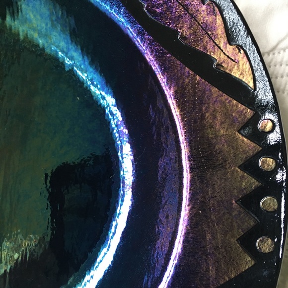 ☘️L. LATIMER Iridescent Glass Art Bowl☘️ - Picture 3 of 4
